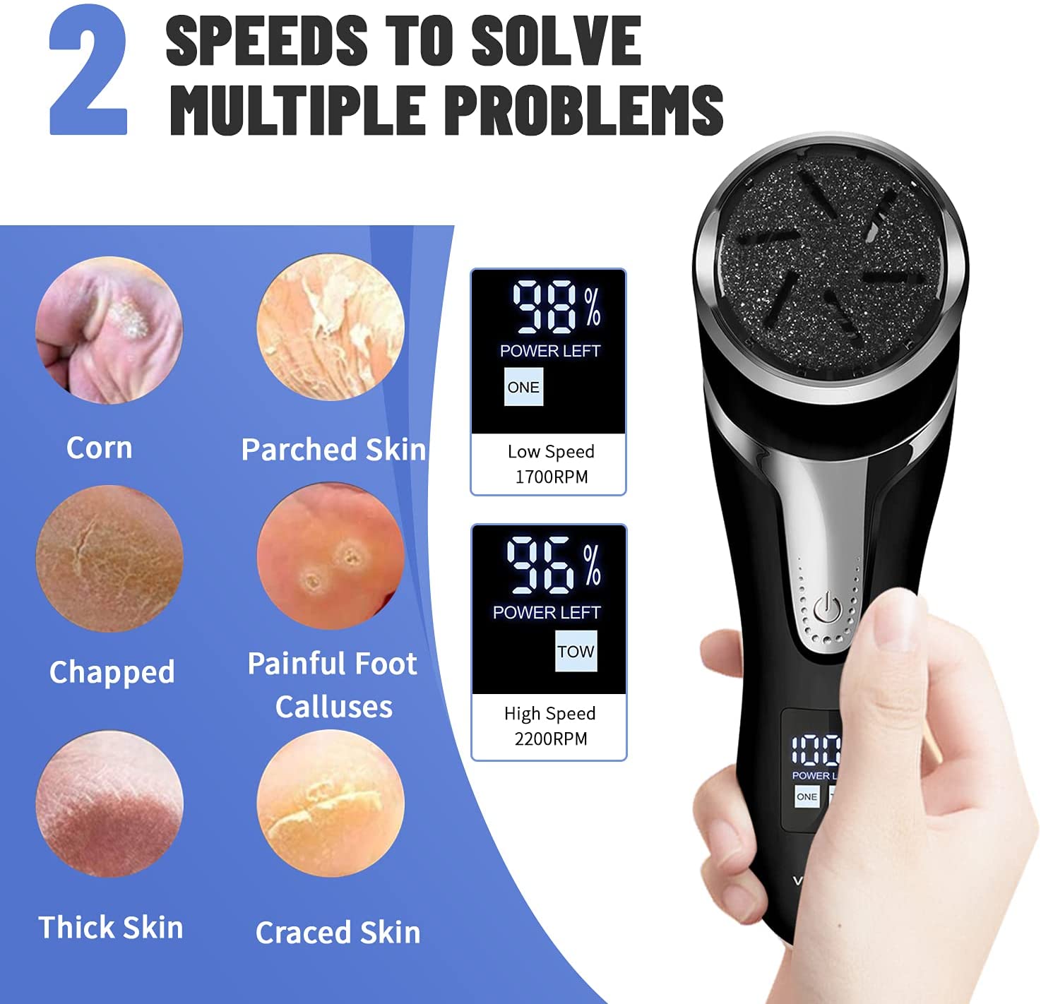 New Electric Foot Files Grinder Multifunction Electric Remove Calluses Hardness Dead Skin Heels Grinding Pedicure Foot Grinder