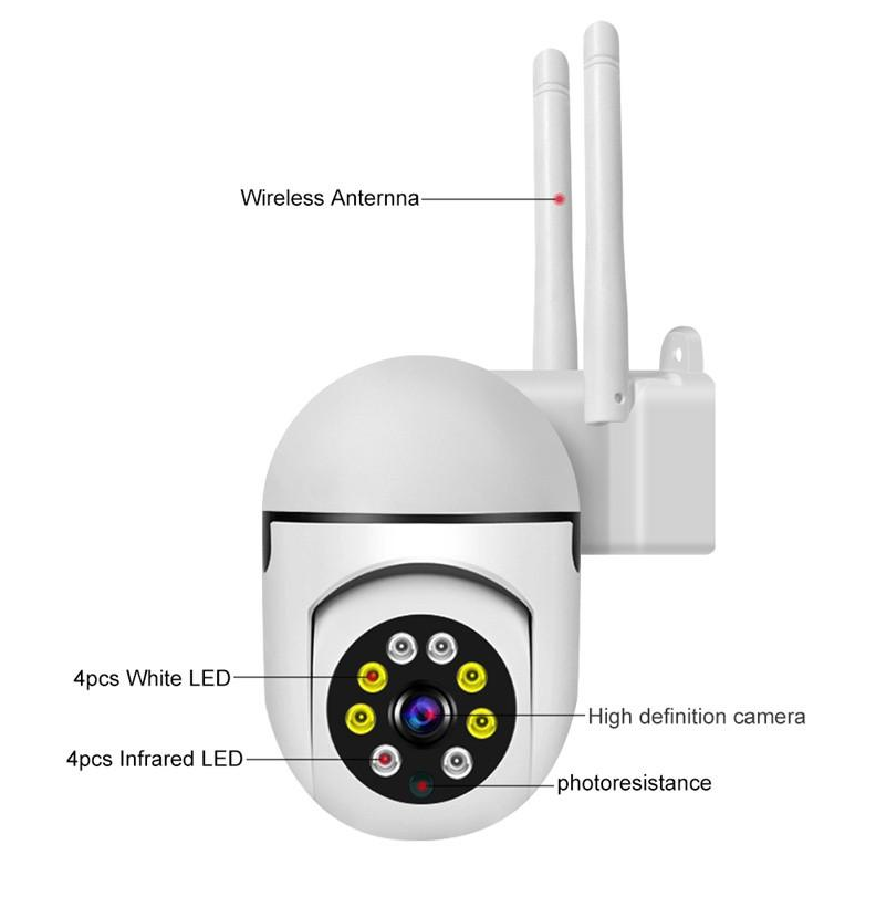 IP Camera Full Color Night Vision CCTV Camera WiFi Surveillance Cameras Outdoor Digital Zoom Real-time Motion Detection Alarm