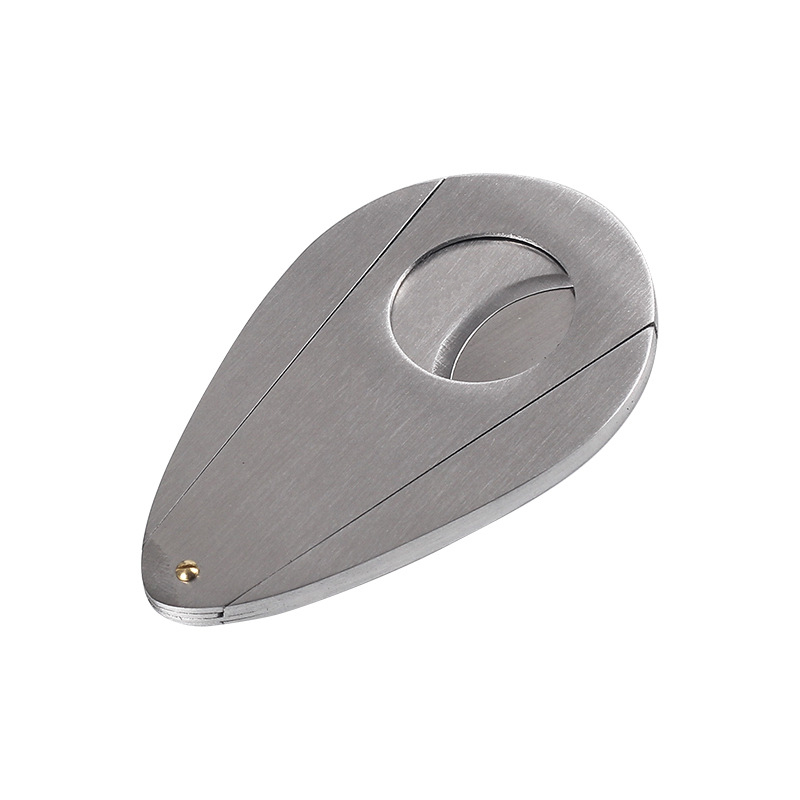 Raindrop Shape Cigar Cutter Double Blades Stainless Steel Metal Pocket Gadgets Cigarette Knife Cuban Smoking Guillotine Scissors