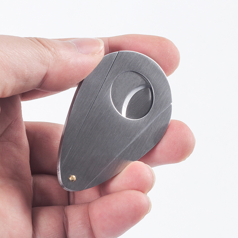 Raindrop Shape Cigar Cutter Double Blades Stainless Steel Metal Pocket Gadgets Cigarette Knife Cuban Smoking Guillotine Scissors