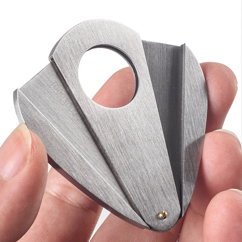 Raindrop Shape Cigar Cutter Double Blades Stainless Steel Metal Pocket Gadgets Cigarette Knife Cuban Smoking Guillotine Scissors