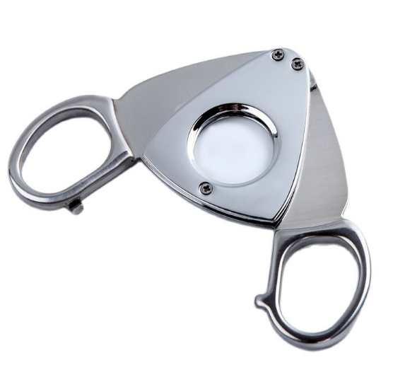 Portable Bright Chrome Silver Stainless Steel Cigar Cutter Cigar Scissors Metal Gadget Dining room appliances Tobacco-Related Products