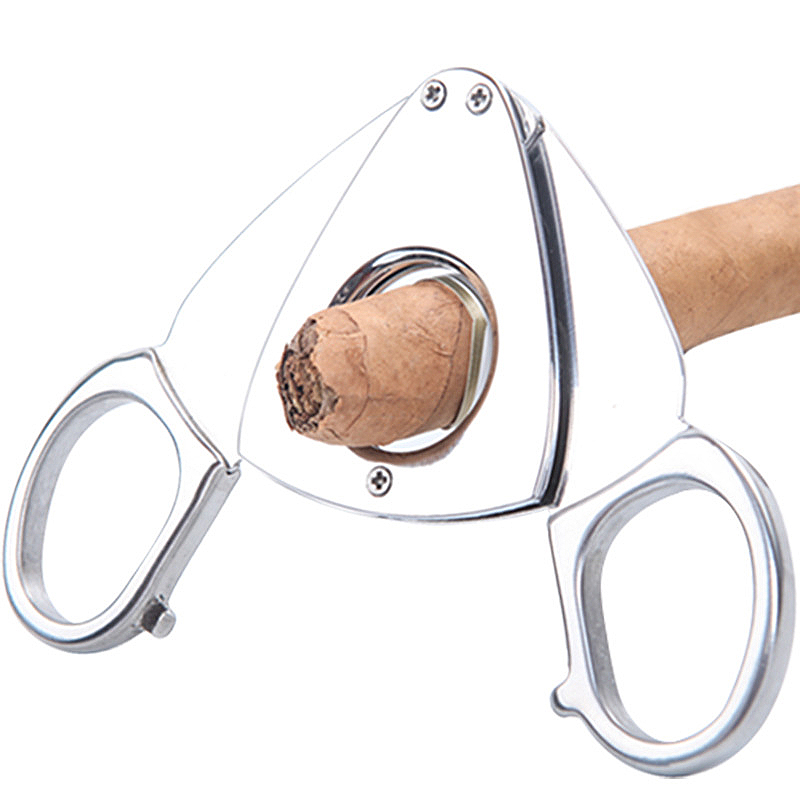 Portable Bright Chrome Silver Stainless Steel Cigar Cutter Cigar Scissors Metal Gadget Dining room appliances Tobacco-Related Products