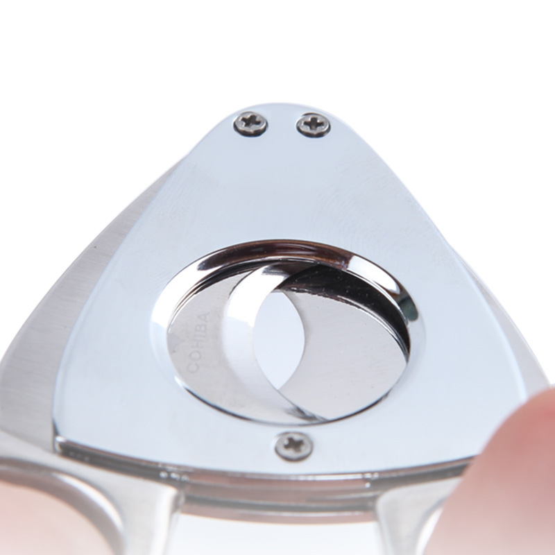 Portable Bright Chrome Silver Stainless Steel Cigar Cutter Cigar Scissors Metal Gadget Dining room appliances Tobacco-Related Products