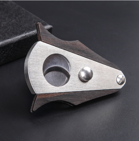 Double Blades Rose Wood Stainless Steel Cigar Cutter Pocket Gadget  Knife Smoking Accessories Guillotine