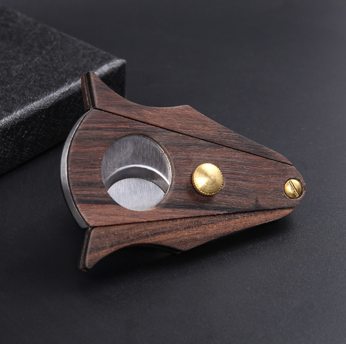 Double Blades Rose Wood Stainless Steel Cigar Cutter Pocket Gadget  Knife Smoking Accessories Guillotine