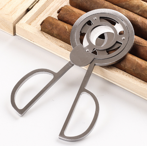 Stainless Steel Durable Silver Triple 3 Blades Knife Cigar Cutter Tobacco Cigarette Scissors Clipper Tool