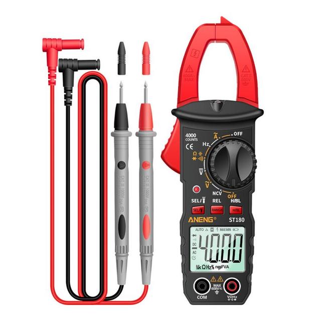 ST180 4000 Counts Digital Clamp Meter AC Current Multimeter Ammeter Voltage Tester Car Amp Hz Capacitance