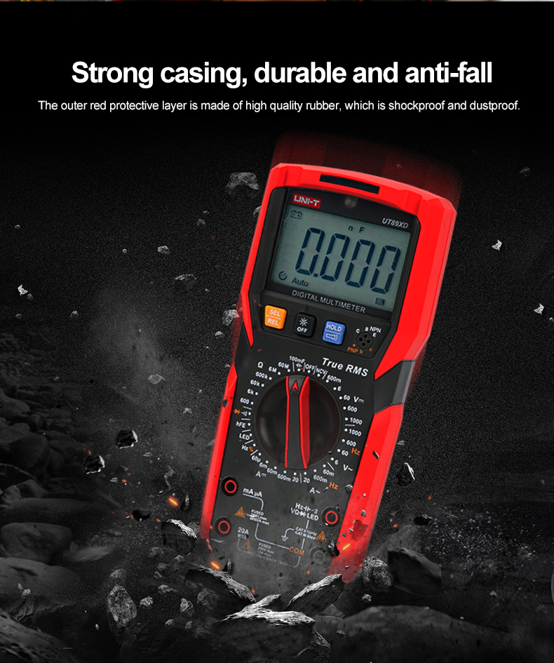 UNI-T UT89X UT89XD Professional Digital Multimeter True RMS NCV 20A Current AC DC Voltmeter Capacitance Resistance Tester