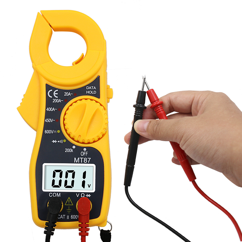 MT87 Red Digital Multimeter Amper Clamp Meter Current Clamp Pincers AC DC Current Voltage Tester