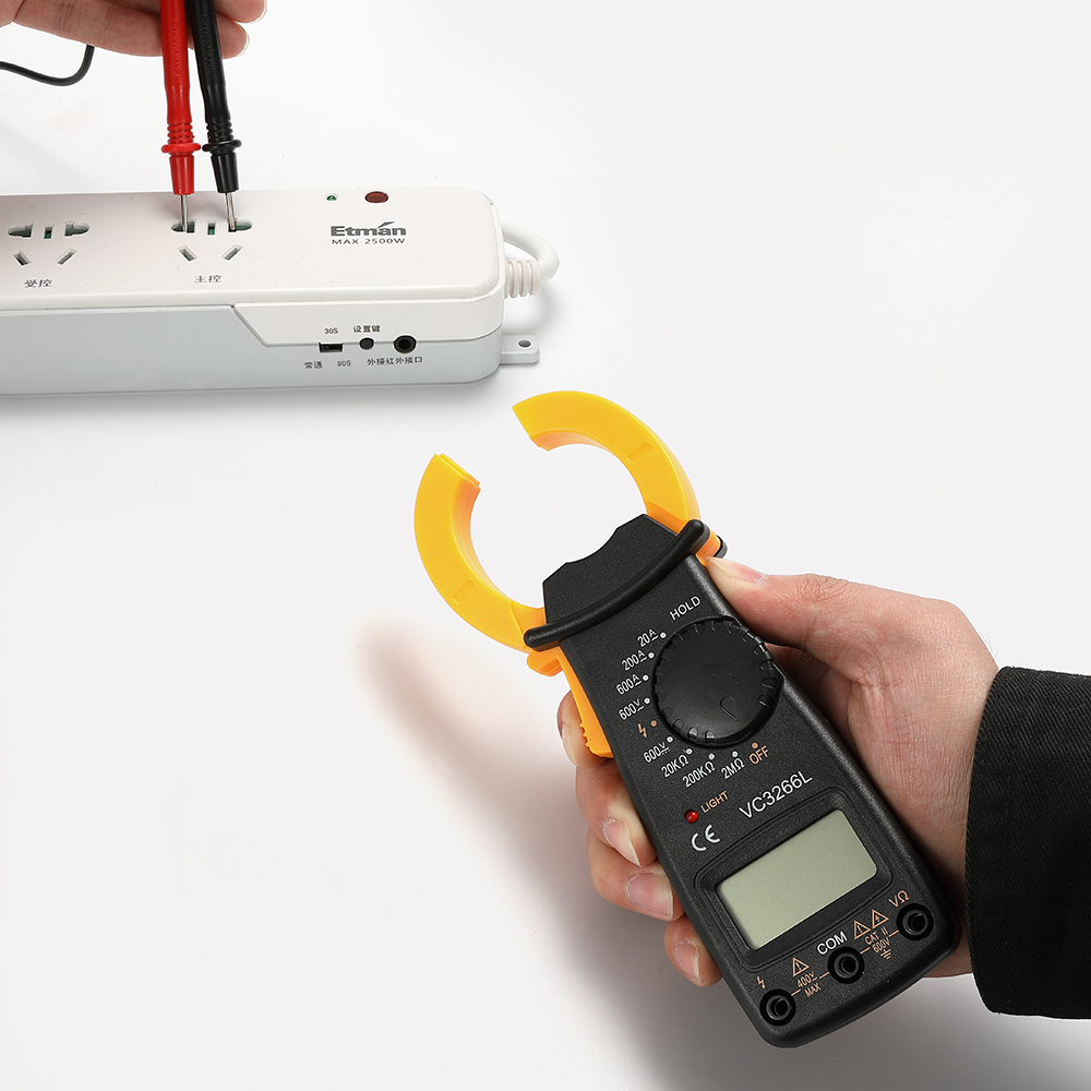 DT3266L Digital Clamp Meter Multimeter Current Clamp Pincers Voltmeter Ammeter 600A AC/DC Ohm Amper Current Voltage Tester