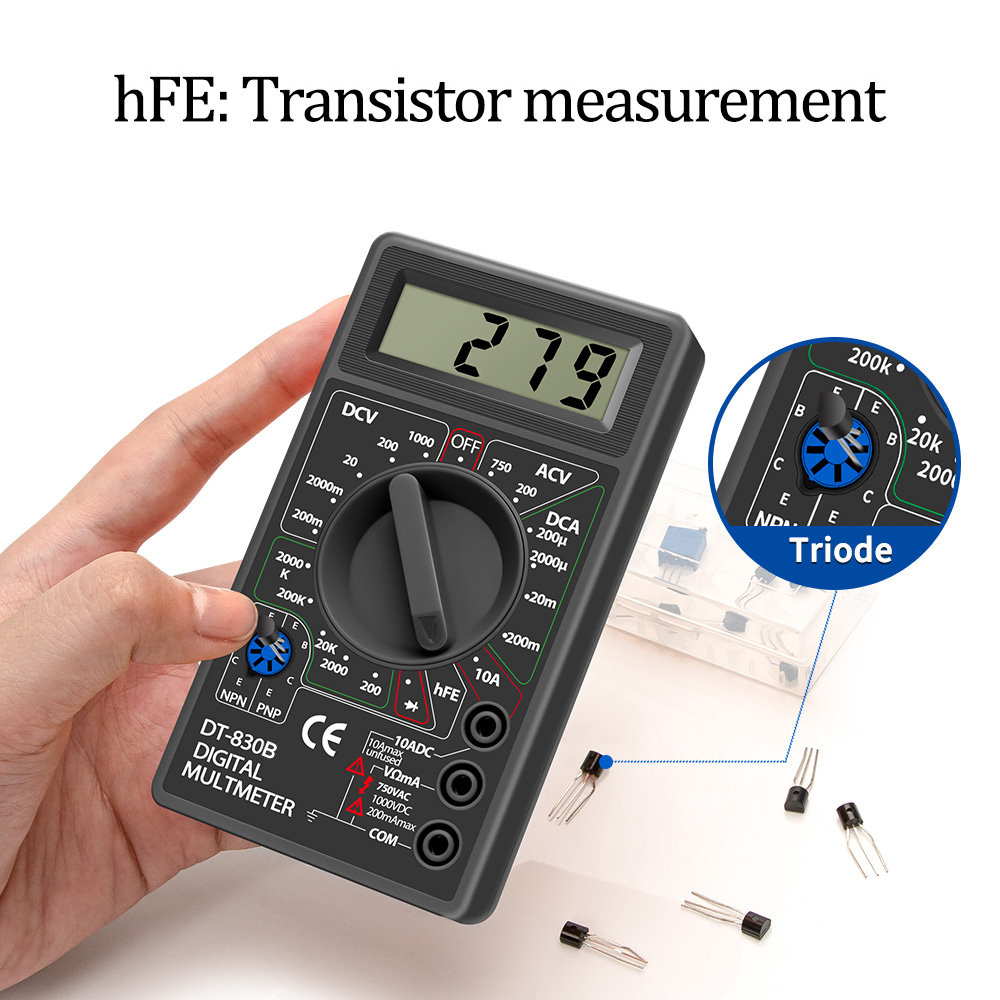 LCD Digital Multimeter DT830B AC/DC Mini Voltmeter Ammeter Ohm Tester 750/1000V Multimeter Digital Handheld Multimeter Meter