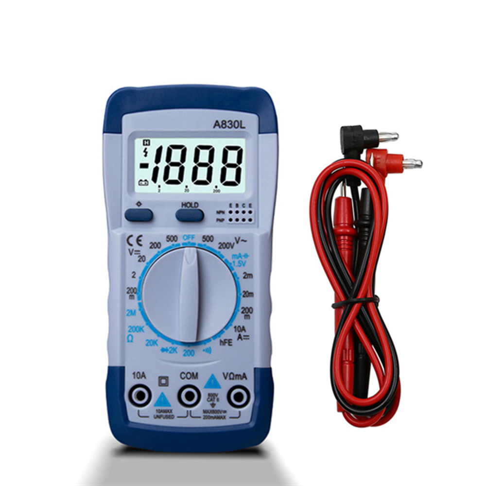 A830L LCD Digital Multimeter AC DC Voltage Diode Freguency Multitester Current Tester Luminous Display with Buzzer Function