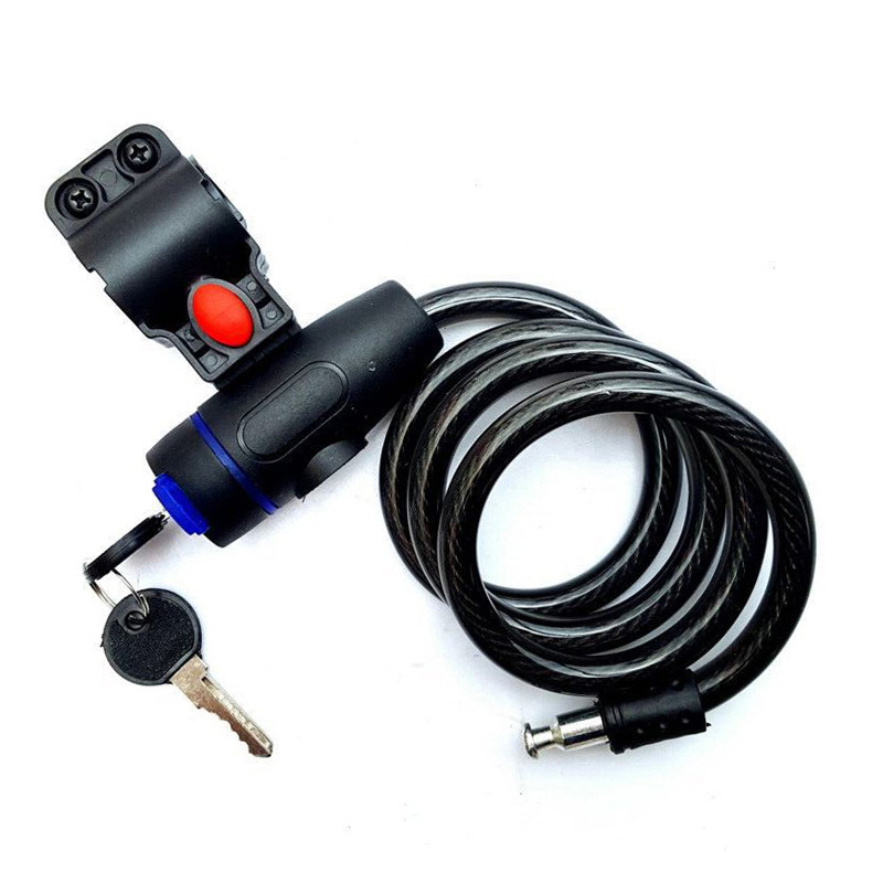 Theft Spiral Steel Cable Universal Protective Bicycle Lock Stainless Steel Cable Coil Bicycle Accessories Bike Lock with 2 Key