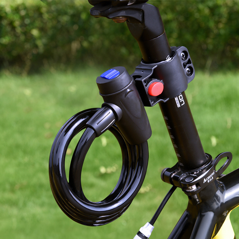 Theft Spiral Steel Cable Universal Protective Bicycle Lock Stainless Steel Cable Coil Bicycle Accessories Bike Lock with 2 Key