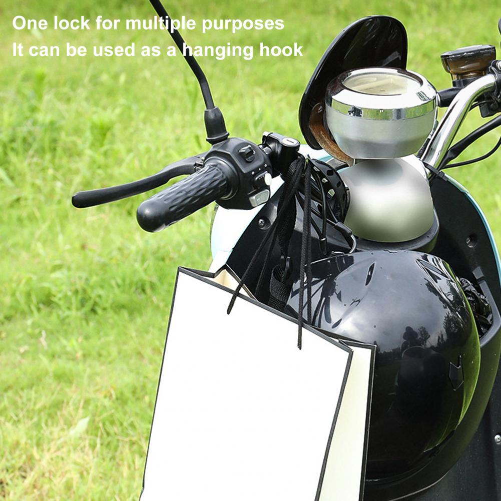 Metal Helmet Lock Universal Motorcycle Helmet Lock Anti-Theft Helmet Security Lock Metal 22mm-26mm Black