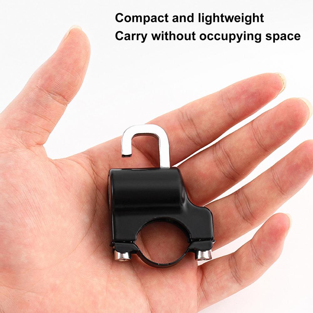 Metal Helmet Lock Universal Motorcycle Helmet Lock Anti-Theft Helmet Security Lock Metal 22mm-26mm Black