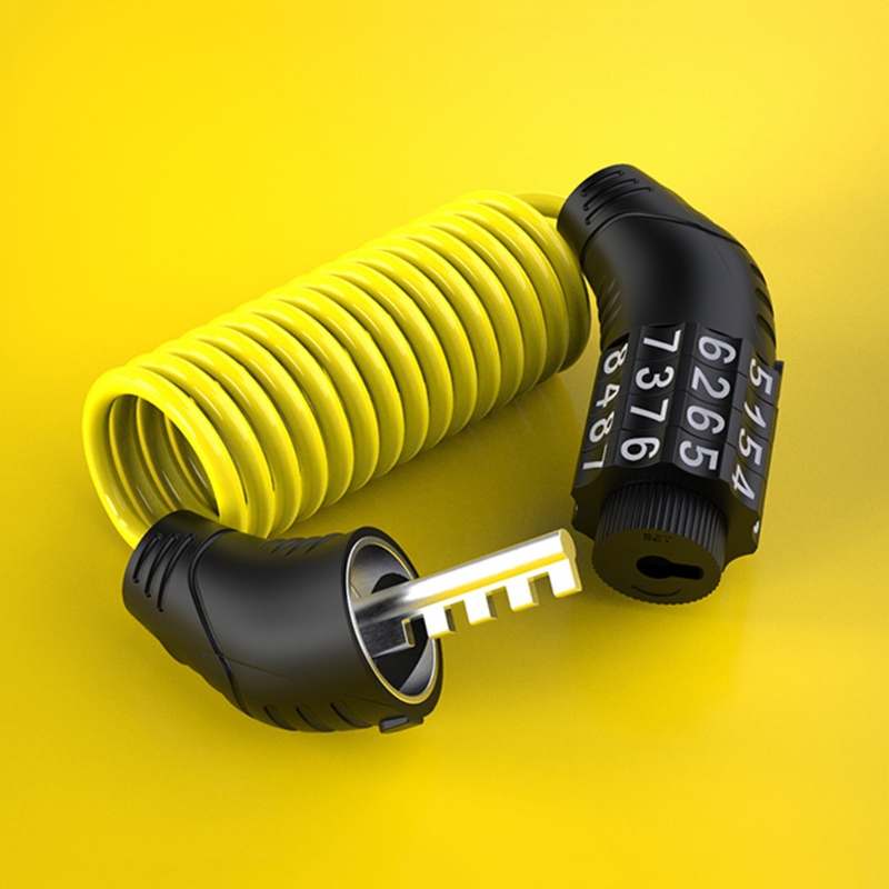 1x Durable Anti-theft Helmet Lock 4-digit Password Bicycle Locks for Scooter Motorcycle Portable Mtb Road Bike Lock Cable