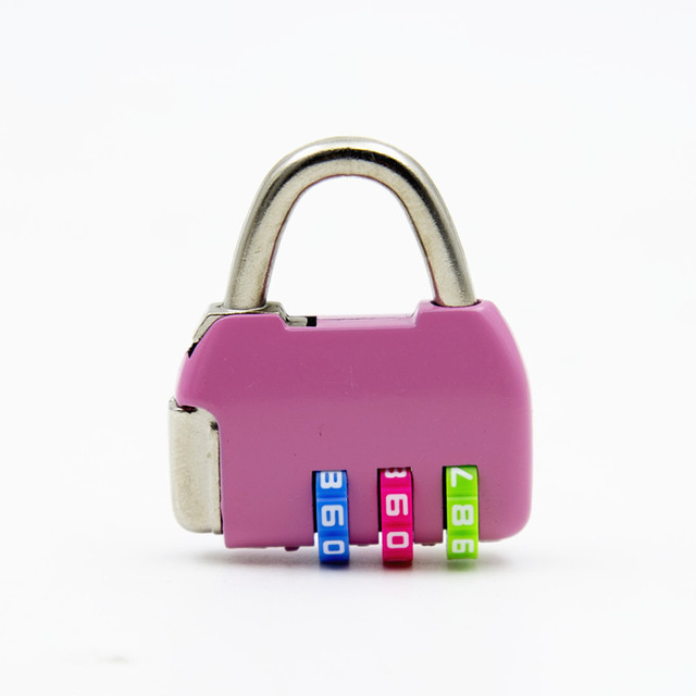 Mini 3 digit combination travel luggage suitcase backpack handbag code lock padlock.