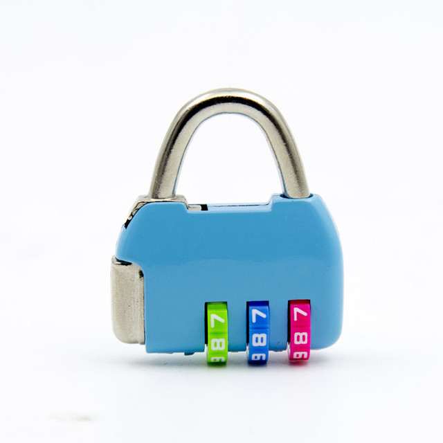 Mini 3 digit combination travel luggage suitcase backpack handbag code lock padlock.