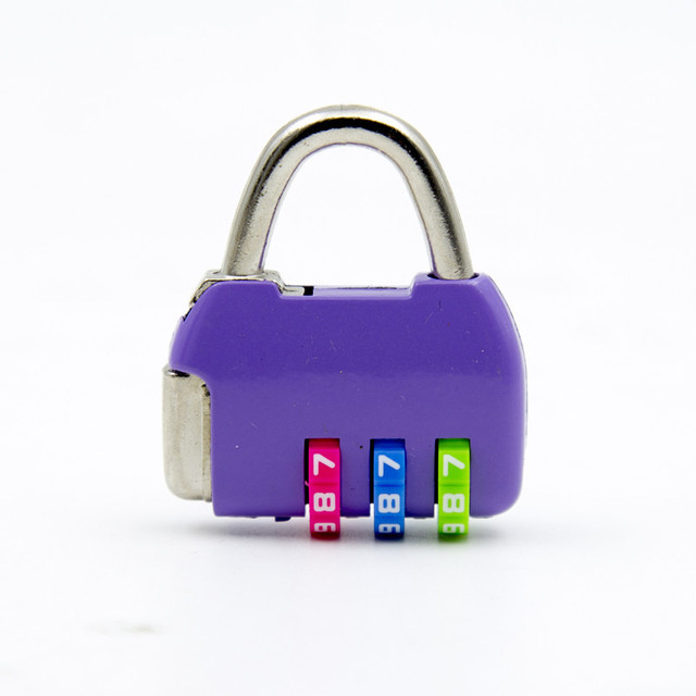 Mini 3 digit combination travel luggage suitcase backpack handbag code lock padlock.