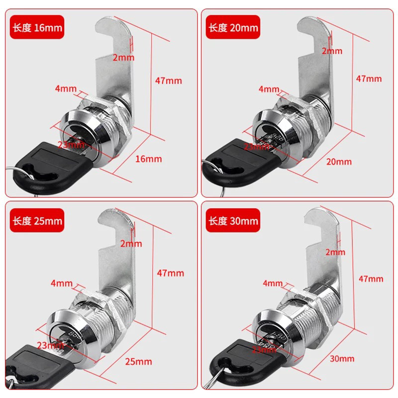Security Lock 16/20/25/30mm Cabinet Locks Filing Cabinet Post Mailbox Drawer Cupboard Locker Security Furniture Locks