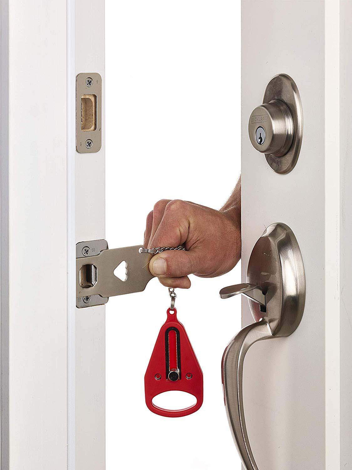 Portable lock portable door buckle lock top door stop anti-theft lock travel hotel security lock anti-theft portable lock