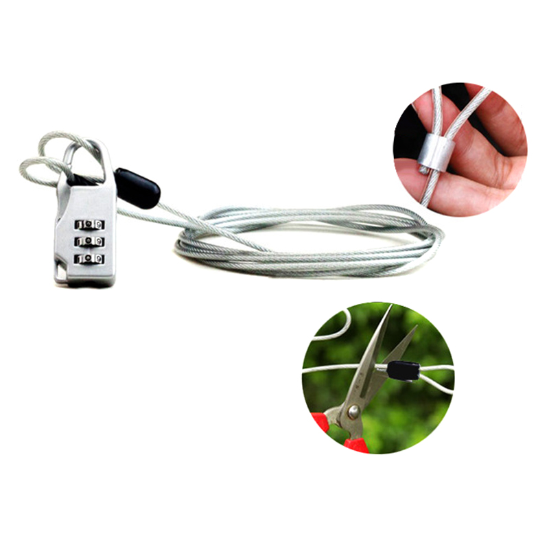 Anti-theft Password Lock Steel Cable Luggage Security Protector Bike Chain Locks Backpack Padlock