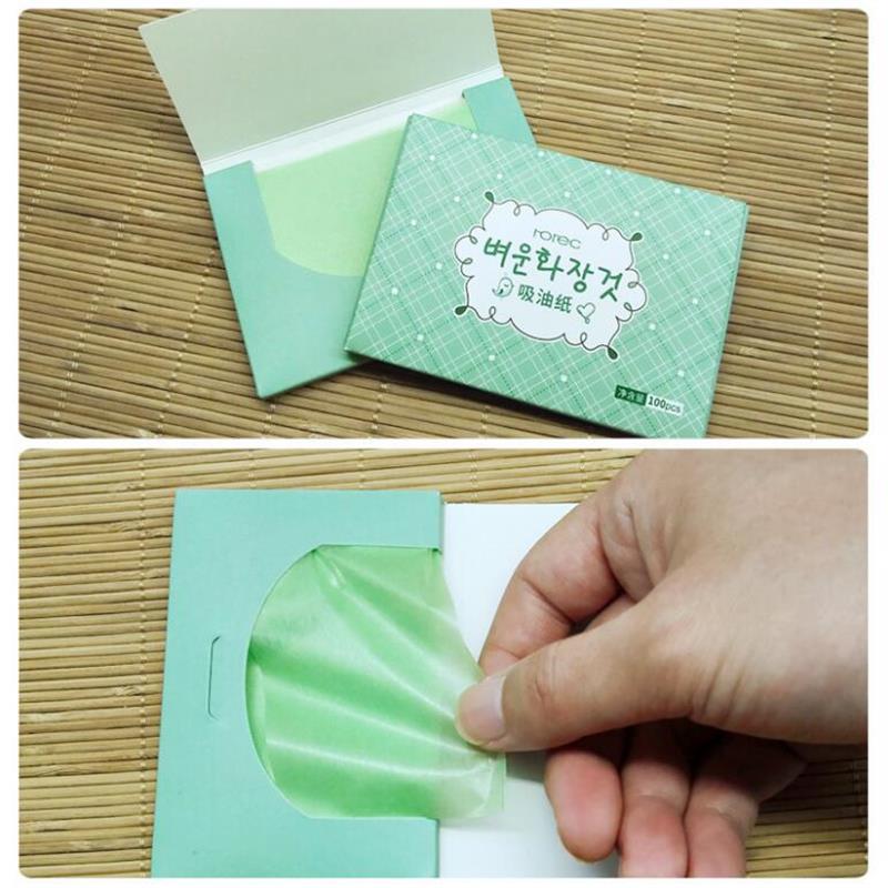 100sheets/pack Green Tea Facial Oil Blotting Sheets Paper Cleansing Face Oil Control Absorbent Paper Beauty makeup tools