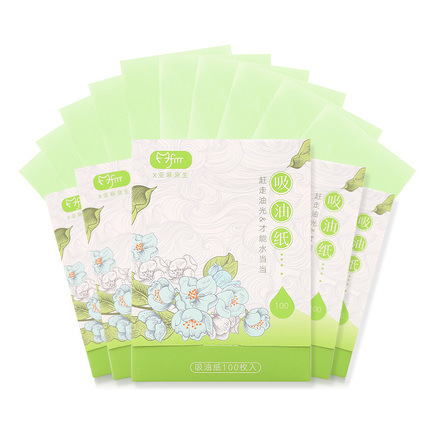 100pcs Protable Facial Absorbent Paper Oil Control Wipes Flower Absorbing Sheet Matcha Oily Face Blotting Matting Tissue