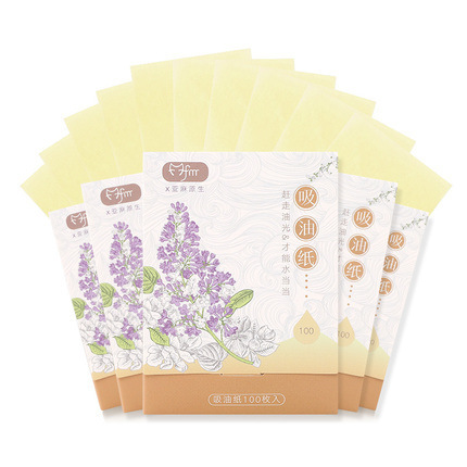 100pcs Protable Facial Absorbent Paper Oil Control Wipes Flower Absorbing Sheet Matcha Oily Face Blotting Matting Tissue