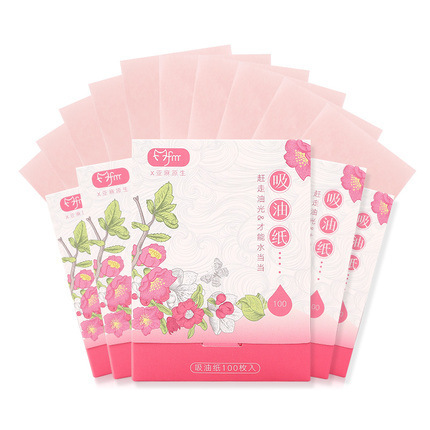 100pcs Protable Facial Absorbent Paper Oil Control Wipes Flower Absorbing Sheet Matcha Oily Face Blotting Matting Tissue