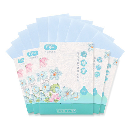 100pcs Protable Facial Absorbent Paper Oil Control Wipes Flower Absorbing Sheet Matcha Oily Face Blotting Matting Tissue