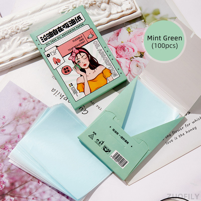 100Pcs Face Oil Blotting Paper Protable Matting Face Wipes Cleanser Oil Control Sheets Oil-absorbing Face Cleaning Tools