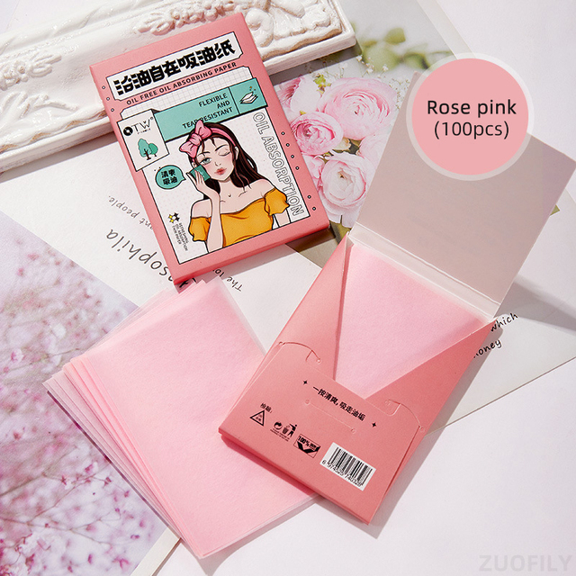 100Pcs Face Oil Blotting Paper Protable Matting Face Wipes Cleanser Oil Control Sheets Oil-absorbing Face Cleaning Tools