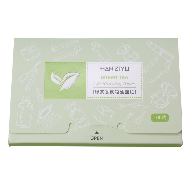 100 Sheets Green Tea / Rose / Bamboo Charcoal Absorbing Paper Facial Oil Control Paper Wipes Face Matcha Tissue Paper