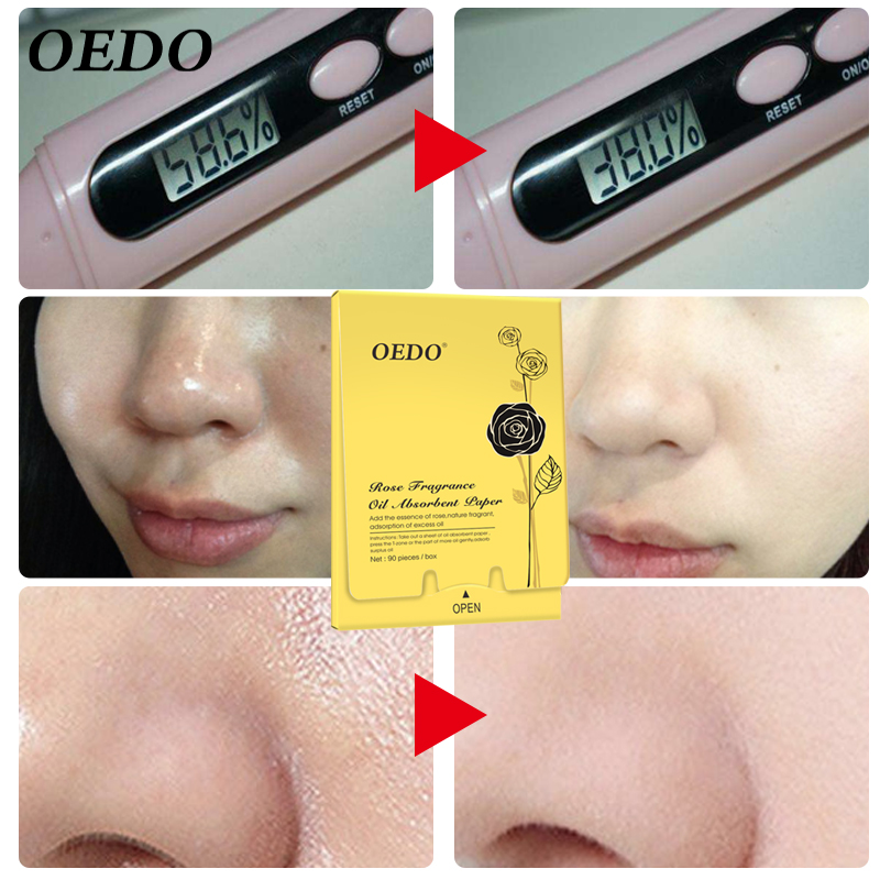 270PCS/3box Rose Fragrance Natural Oil Absorbent Paper Face Care Skin Care Oil Control Wipes Whitening Fresh And Convenient To Carry