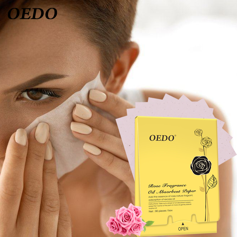 270PCS/3box Rose Fragrance Natural Oil Absorbent Paper Face Care Skin Care Oil Control Wipes Whitening Fresh And Convenient To Carry