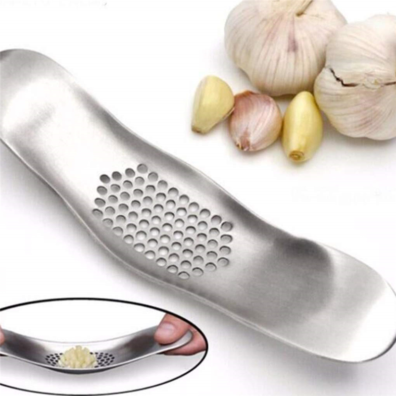 Kitchen gadget Curved Garlic Press Stainless Steel Multi-function Manual Garlic Creative Cloves Kitchen Garlic Press Tool