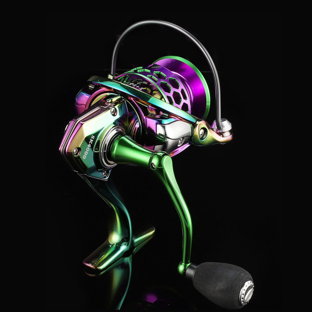 1000-4000Fishing Spinning Reel Rainbow Color Line Roller Honeycomb Hole Wire Cup 14 and 1 BB Wheel Spool Fishing Tackle