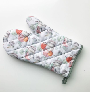 2pcs Microwave heat insulation gloves high temperature resistant cotton kitchen oven gloves BBQ thickened anti-scalding gloves