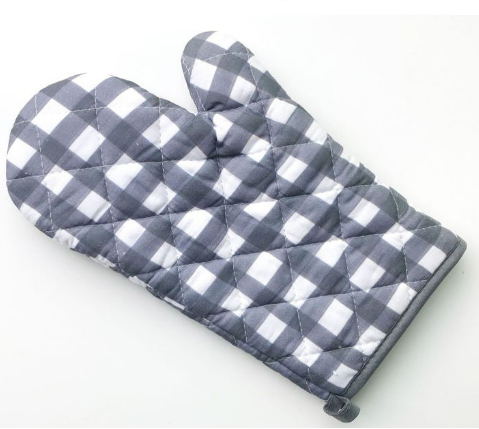 2pcs Microwave heat insulation gloves high temperature resistant cotton kitchen oven gloves BBQ thickened anti-scalding gloves