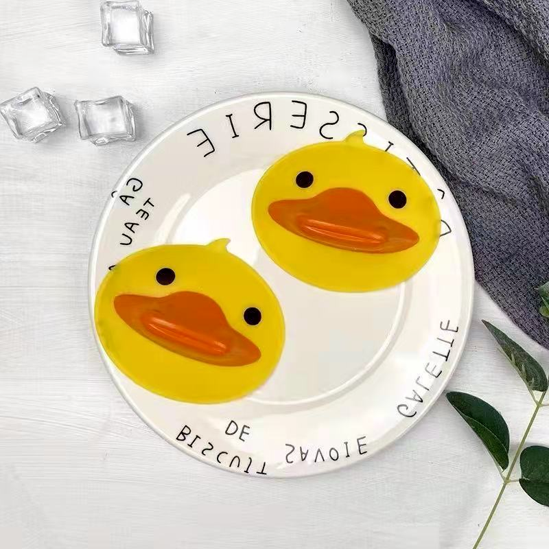 2pcs Microwave Oven Gloves Cute Duck Silicone Heat Resistant Oven Mitts Anti Scald Kitchen Cooking Baking Pot Dish Bowl Holder