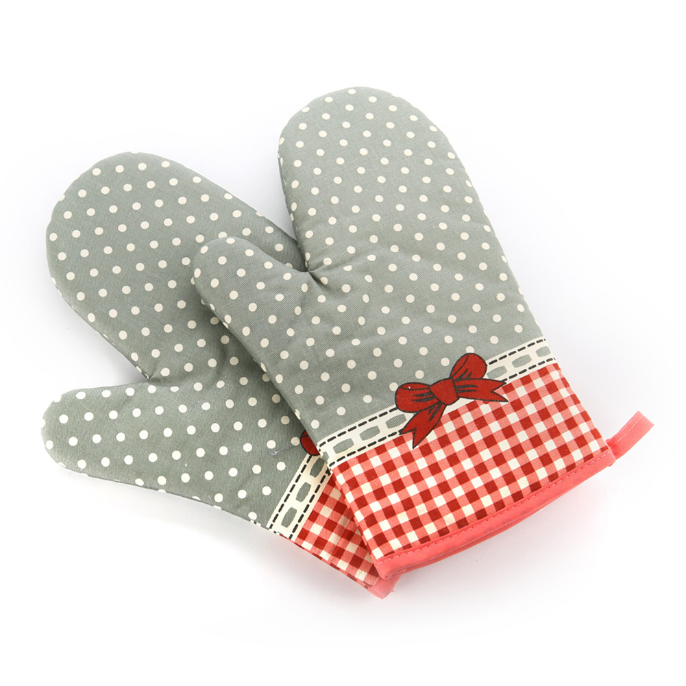 2pcs Baking Silicone Gloves Microwave Oven Baking Gloves Kitchen Anti-scald Anti-slip Silicone Mitten BBQ Oven Pot Holder Mitt