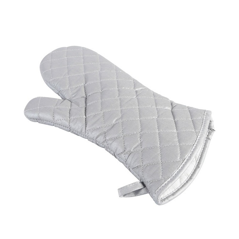 2pcs Dining room Kitchen 37cm long silver oven microwave oven heat insulation high temperature resistant gloves for barbecue cooking and baking
