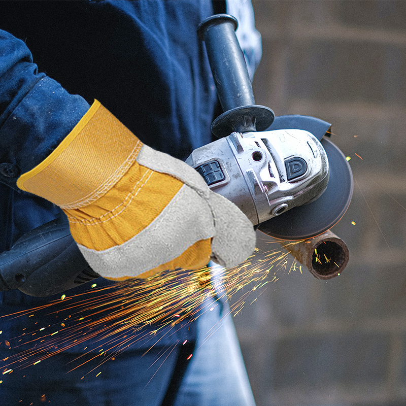 Dining room Kitchen Fireproof Leather Man Work Gloves Cowsplit Leather Gloves Safety Gardening Glove Mechanic Welding Anti-cut Gloves