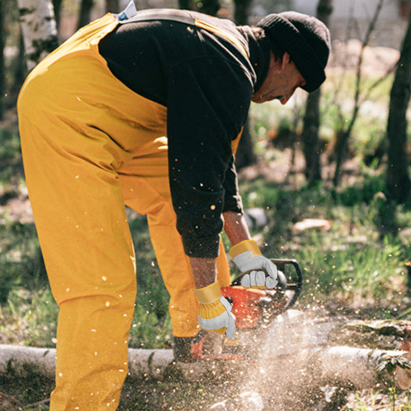 Dining room Kitchen Fireproof Leather Man Work Gloves Cowsplit Leather Gloves Safety Gardening Glove Mechanic Welding Anti-cut Gloves