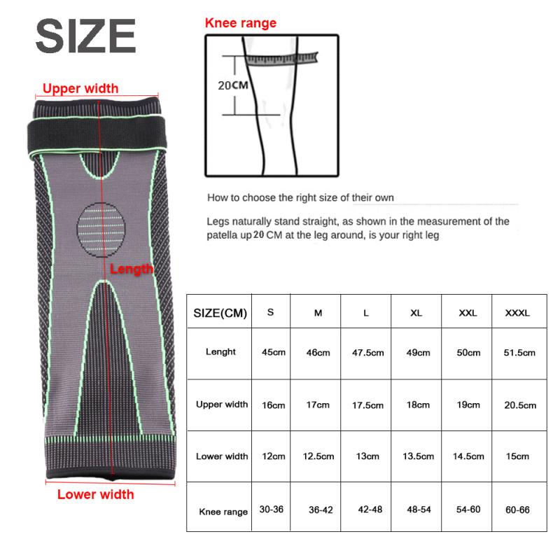 1pc Anti-Slip Lengthen Knee Pad Compression Knee Brace Sports Running Basketball Warmth Leg Elastic Knee Protector KneePads