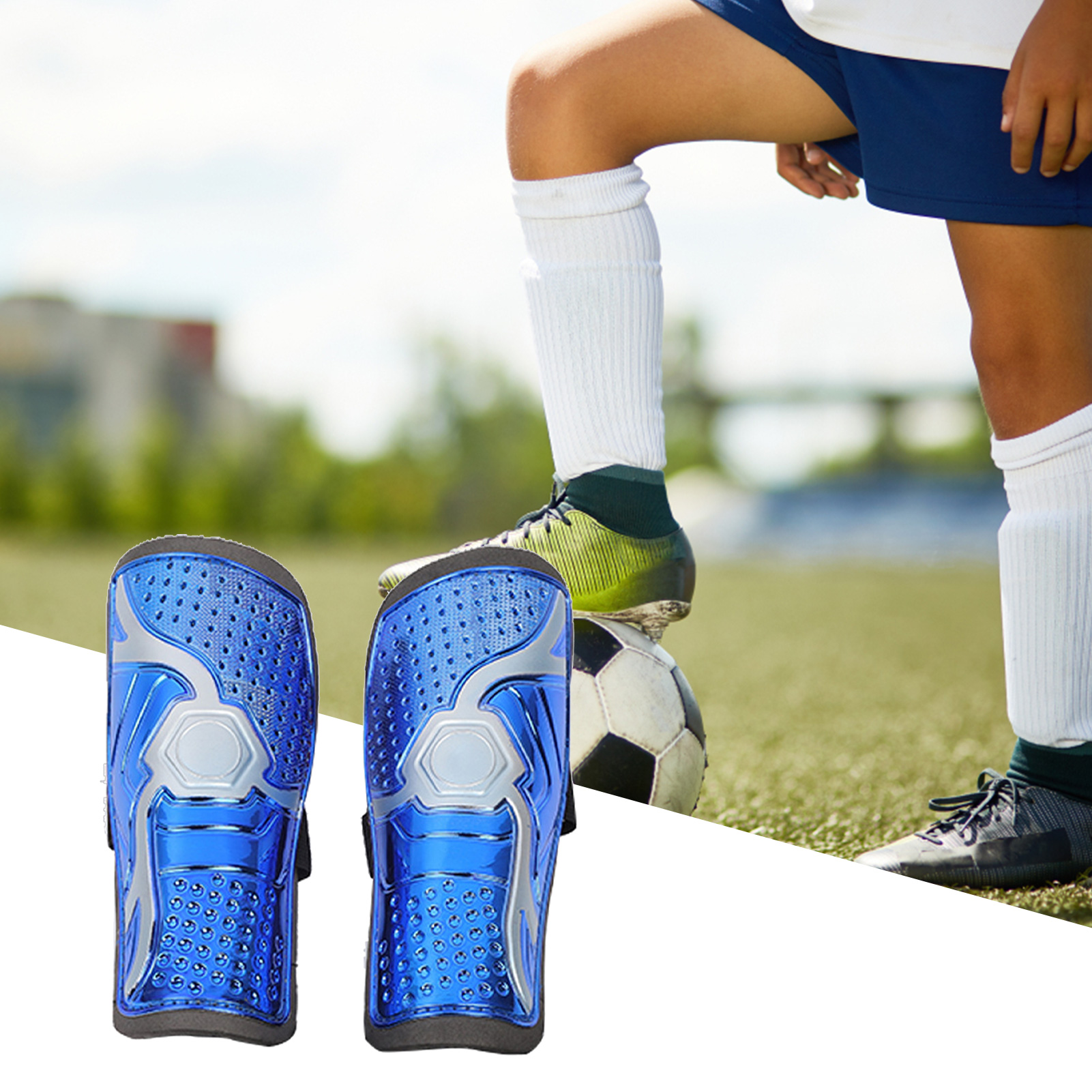 1Pair Soccer PE Shin Guards Pads Football Leg Protector Outdoor Sport Protective Gear Shin Pad
