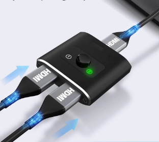 HDMI Switch 4K 60Hz HDMI Splitter HDMI 2.0 Switcher 2 in 1 Out & 1 in 2 Out Bi-Directional HDMI Splitter Support 4K 3D HDR